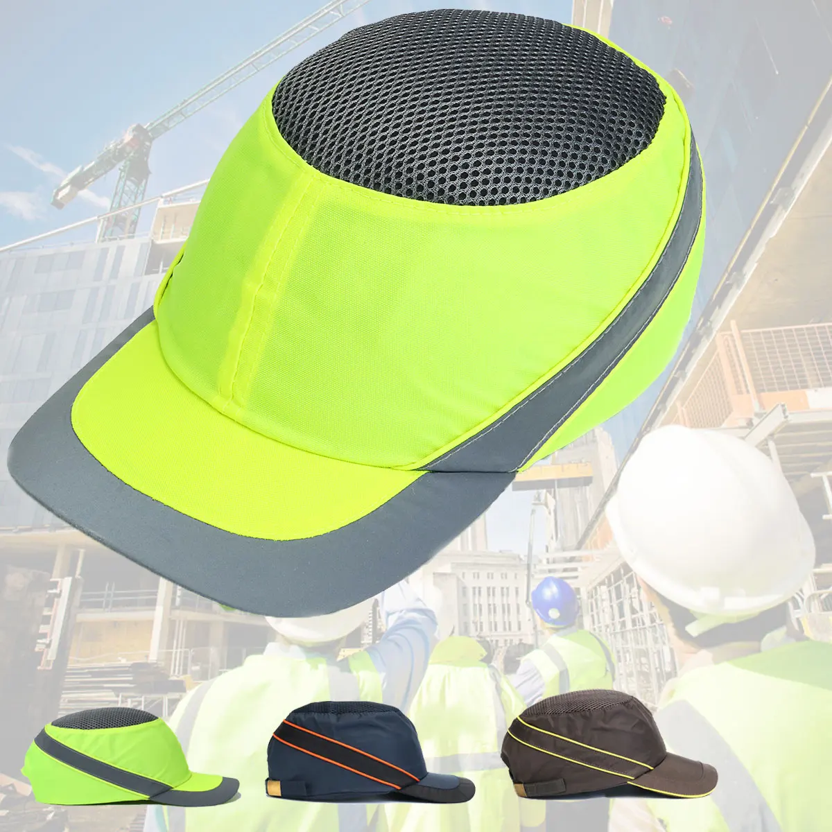 

Fashion Sunscreen Cap Work Safety Helmet Breathable Security Anti-impact Light Weight Construction Helmet Self Defense Weapons