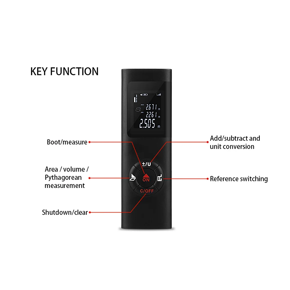 

30M 40m Laser RangeFinder Digital Laser Distance Range Finder Portable USB Charging Electronic Space Measurement Device