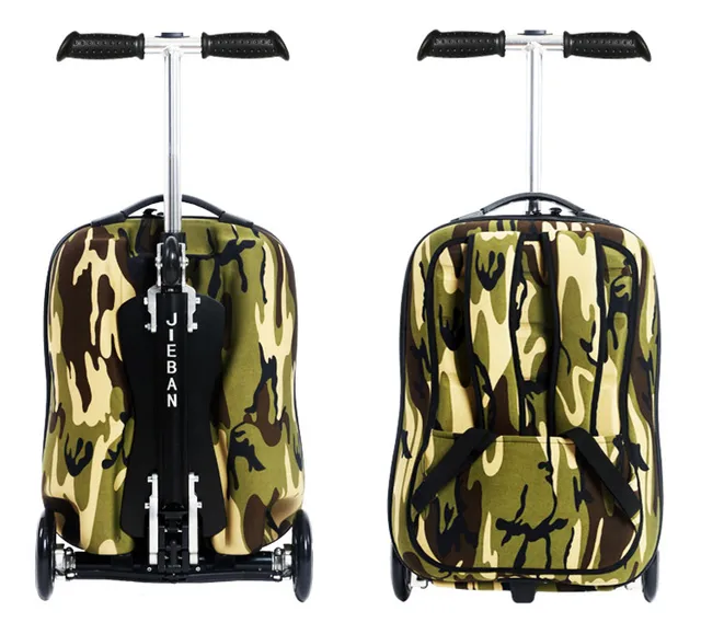 Backpack with skateboard,Suitcase with wheels,Rolling Travel Luggage