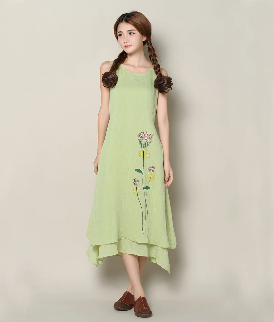 Linen Drawstring Dress Summer