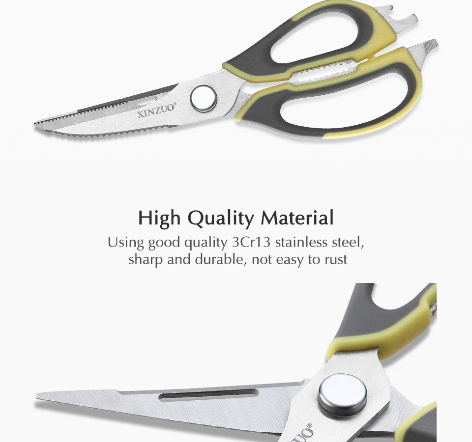 XINZUO Brand Stainless Steel Kitchen Scissors Shear Cooking Tools Tesoura Shearing for Cocina Food Wires Household Scissors