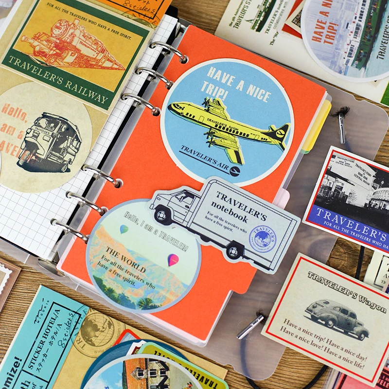 Jamie Notes Vintage Stamp Stickers Retro Stamps Custom Label Sticker For Midori Travelers Notebook Diary Stationery Stickers