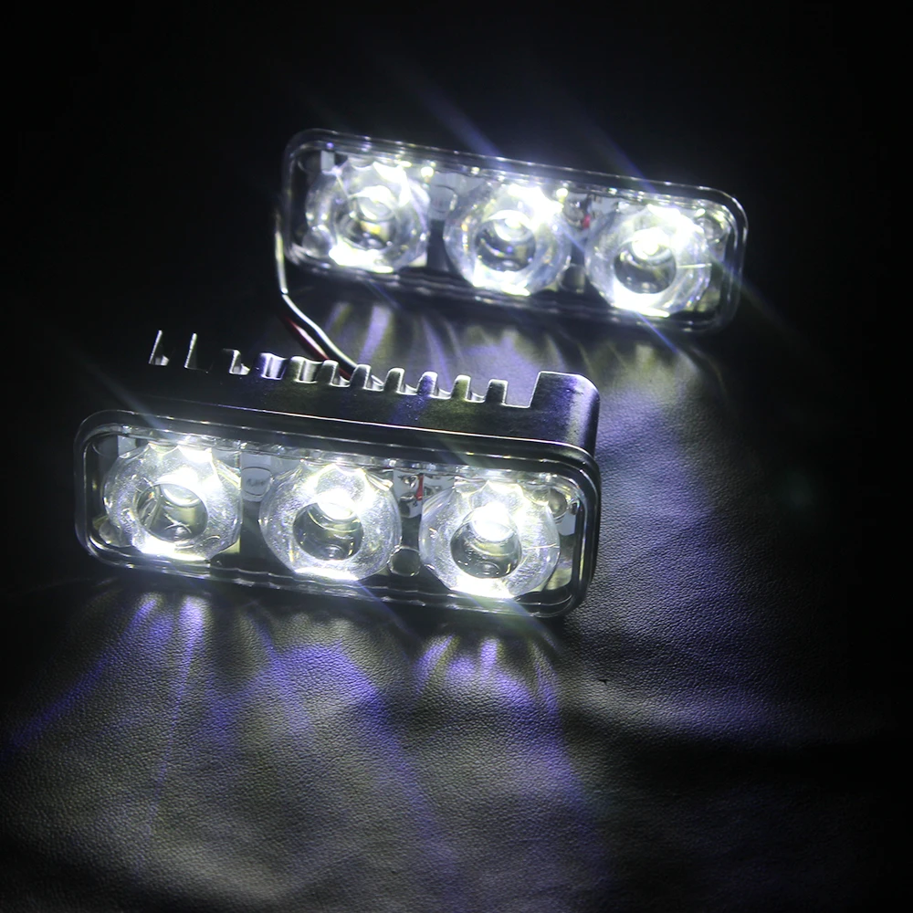 2Pcs Light Source Waterproof 6 LED Bulbs DC 12V Auto Lamp Car DRL Car Styling High