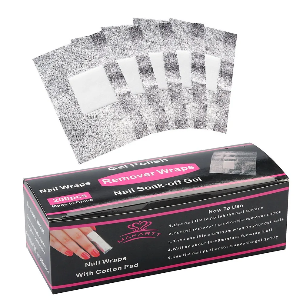 Removedor de Unha Perfeito para Em- Casa de Unhas de Gel Caixas Lote Unha Art Soak Off uv Gel Polonês Frustra Wraps Unhas Manicure F0347x 60 - 4 60 caixas lote Nail Art Soak Off