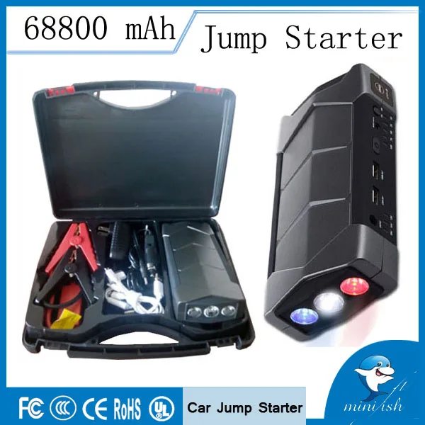 New Model Hot Sale MiniFish 68800mAh Multi Function font b Car b font Jump Starter Portable