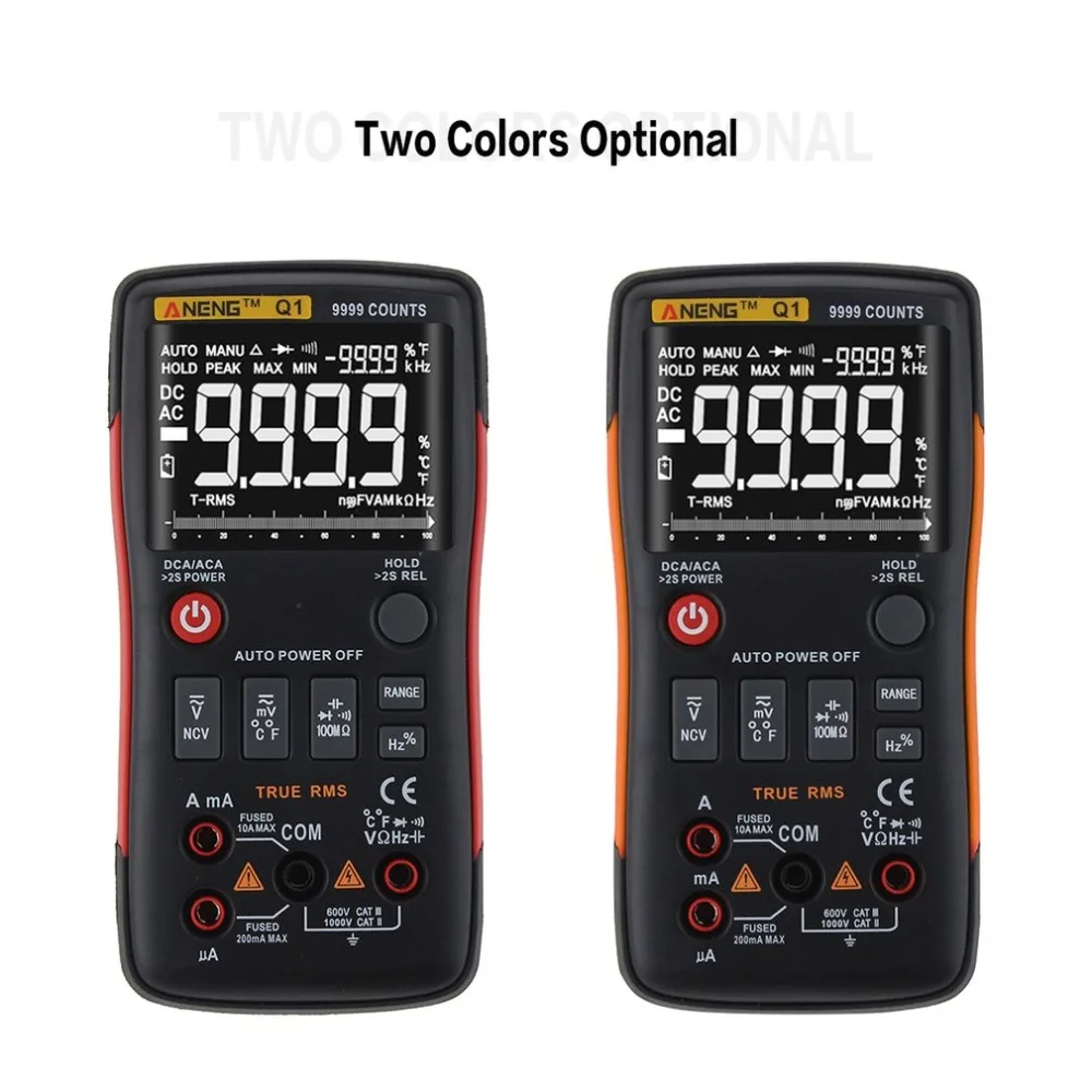 ANENG Q1 True-RMS Digital Multimeter 9999 Counts Button Voltmeter Ammeter Tester