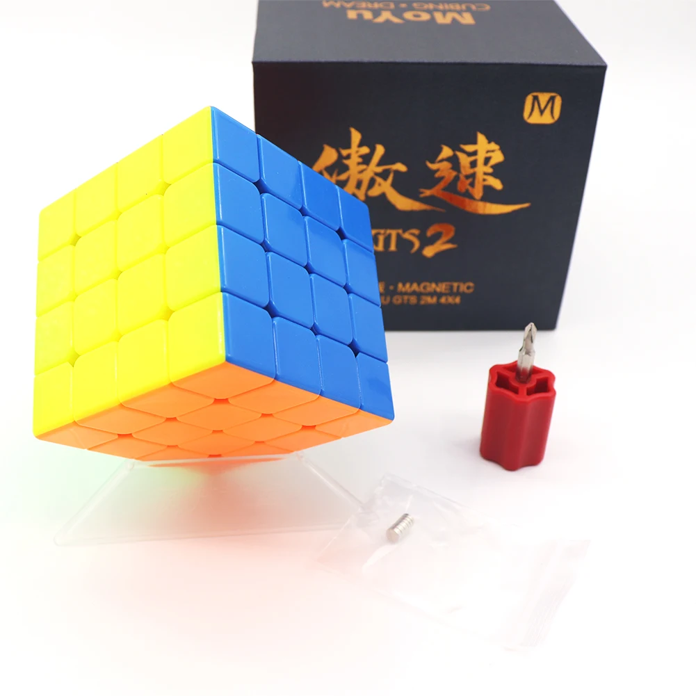 Moyu Aosu GTS V2 M Магнитная Скорость Cube GTS2M 4x4x4 Stickerless GTS2 M Magic Cube Puzzle наполовину яркий черный вариант