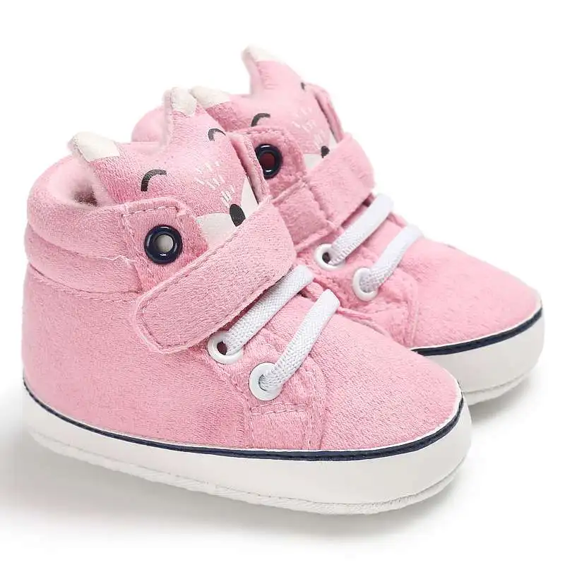 

Hot Baby Autumn Shoes Kid Boy Girl Fox Head Lace Cotton Cloth First Walker Anti-slip Soft Sole Toddler Sneaker 1 Pair