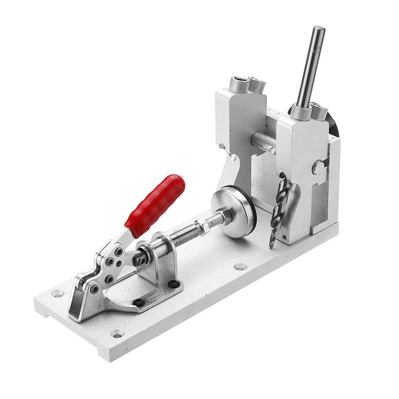

New Sliver Woodworking Pocket Hole Jig Master System Guide Carpenter Kit with Clamp and Hole Drill Bits Heat Treatment
