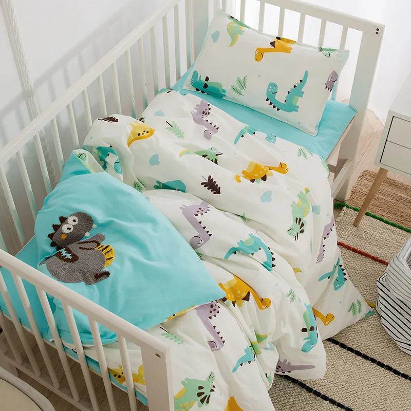 

Baby Bedding Set 100Cotton Soft Breathable Crib Kit Include Duvet Cover Pillowcase Bed Sheet No Filler Custom Made Letter Bumper