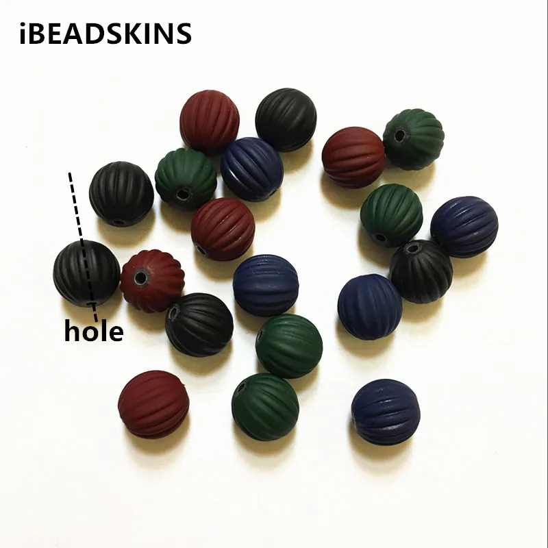 

New arrival 12mm 500pcs/lot Acrylic Rubber Matte pumpkin Beads (As shown) for jewelry making