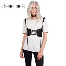 Fashion Sexy Women Lace Up Waistband Corset Belt Tank Shoulder Tie Up Eyelet Front Back Zipper High Waist Belt