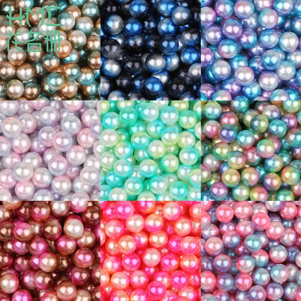 

4/6/8/10mm 500pcs/bag Shell Mixed Color Ball Round Wholesale European Nonporous Beads DIY Jewelry Production Wedding Decorations