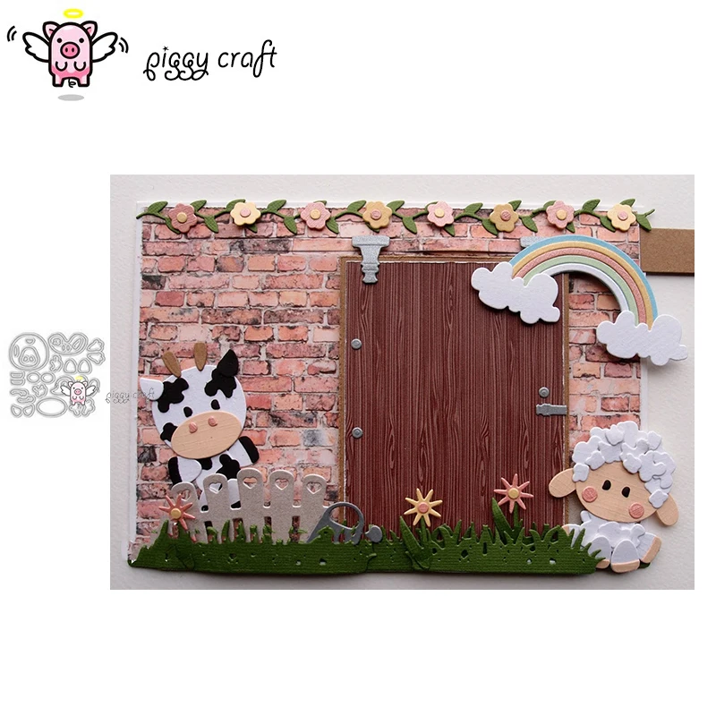 

Piggy Craft metal cutting dies cut die mold 2019 Animal combination Scrapbook paper craft knife mould blade punch stencils dies