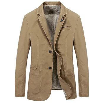 

Autumn Brand Men's Cotton Blazer Slim Groom Suit Jacket Latest Coat Designs High Quality Blazers Plus Size S-4XL