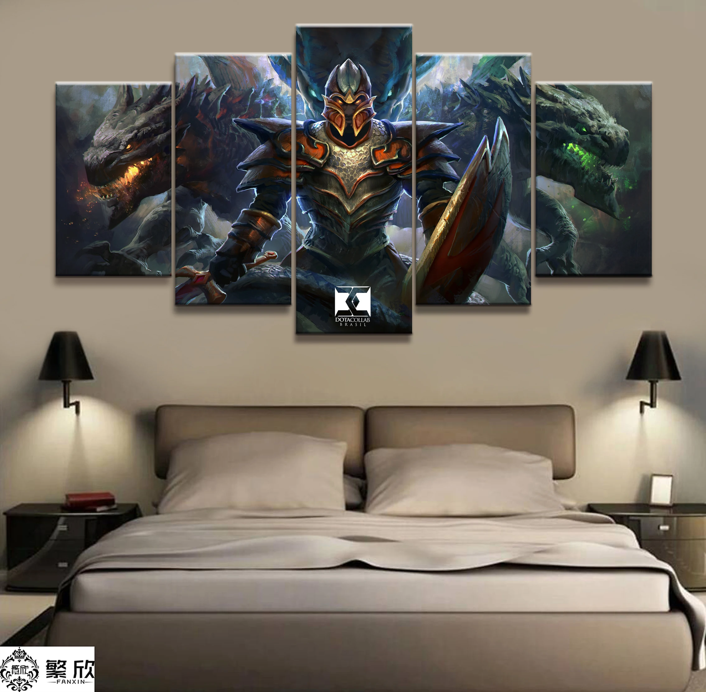 

Wall Art Game Poster 5 Pieces DOTA 2 Poster Printed Canvas Painting Pictures Modern Painting On Canvas Decoration