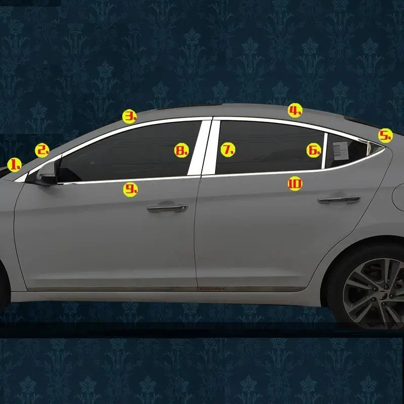 

Window automobile decorative car styling accessories covers accessory sticker strip modification 16 17 FOR Hyundai Elantra