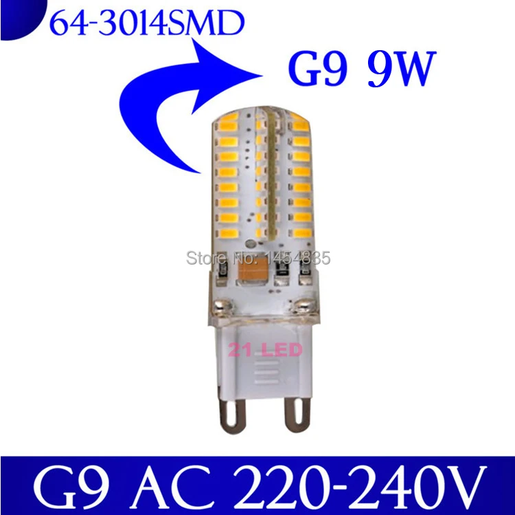 

5PCS G9 Led corn lamp AC 220V 7W 9W 10W 12W led Crystal LED bulb Lamp led Silicone Candle Replace 20W-40W halogen lights