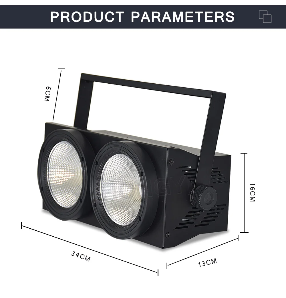 Новинка 2 глаза 2x100 Вт светодиодный теплый белый 200 Вт Светодиодный прожектор DMX светодиодный COB 100 Вт светодиодный прожектор