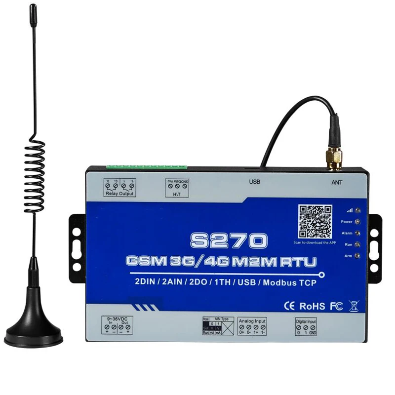 

GSM M2M RTU Remote Monitoring Alarm System for Crane Coal Seismic RTOS SMS Communication BTS Access Relay Control S270