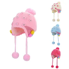 Детские шапки, Детская мешковатая теплая вязаная зимняя шапка для маленьких девочек и мальчиков, шерстяная вязаная Лыжная шапка с черепом, милая детская шапка, 1030