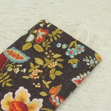 Хлопчатобумажная простая ткань с цветочным принтом, коричневая,, дышащая, из чистого хлопка, для шитья, простая ткань, материал DIY, Лоскутная Ткань для платья