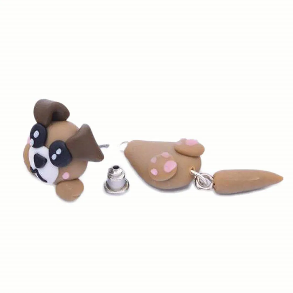 BigNoseDeer S925 argento sterling Orecchini Carino Piccolo scava fuori Gatto e Pesce moda gioielli Orecchini asimmetrici per le donne ragazze Regalo14