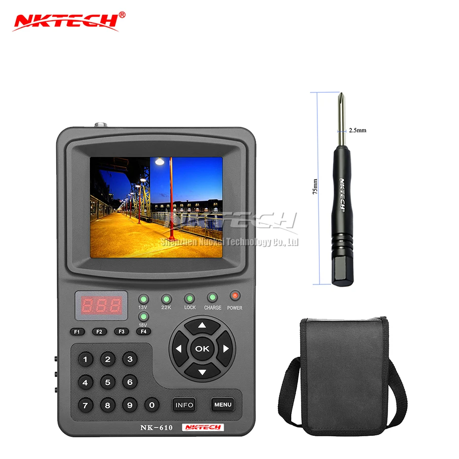 NKTECH HD Digital Satellite TV Signal Finder NK 610 CCTV Camera Monitor