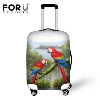

FORUDESIGNS Elastic Thick Suitcase Cover 3D Animal Parrot Dust Rain Cover Luggage Protective Covers for 18-30 Inch Travel Cases