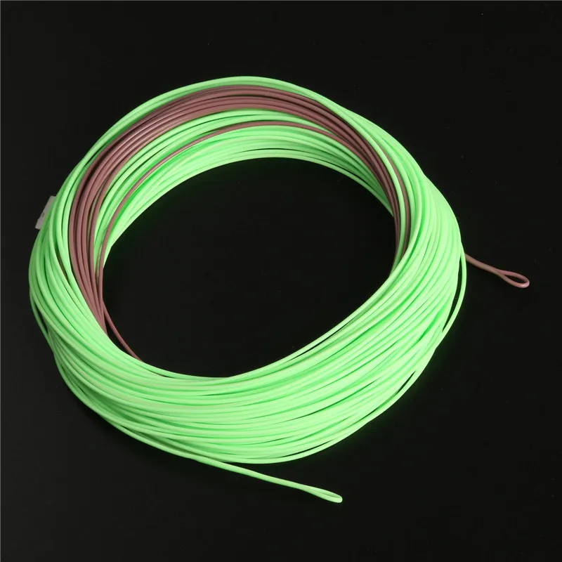 Maximumcatch غرق تلميح 80FT 4-8WT البني/الليمون الأخضر اللون صنارة صيد السمك بذبابة الصيد الصناعية الوزن إلى الأمام العائم يطير خط