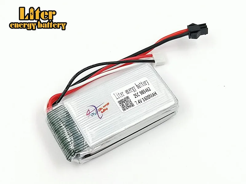 SM 7,4 V 1600 mAh 903462 Lipo 25c батарея для 12428 автомобиля FT009 пульт дистанционного управления батарейка для катера Lipo 2 S JST/T/EL/штекер SM - Цвет: SM