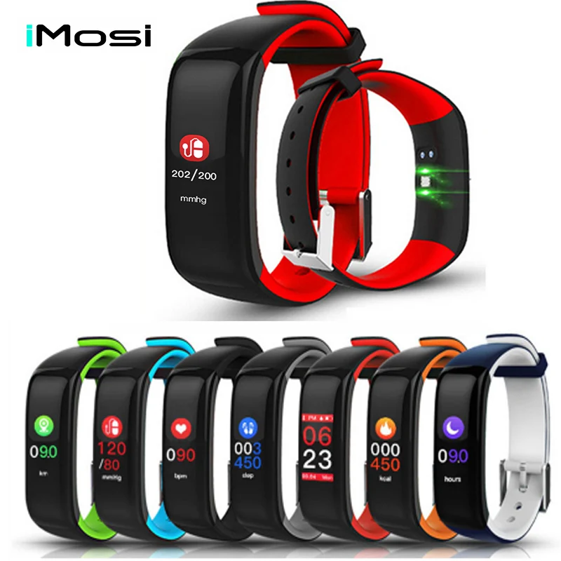 

Imosi Smart band P1 PLUS Color display Fitness Bracelet Heart rate tracker Blood Pressure Monitor Wristband IP67 Waterproof