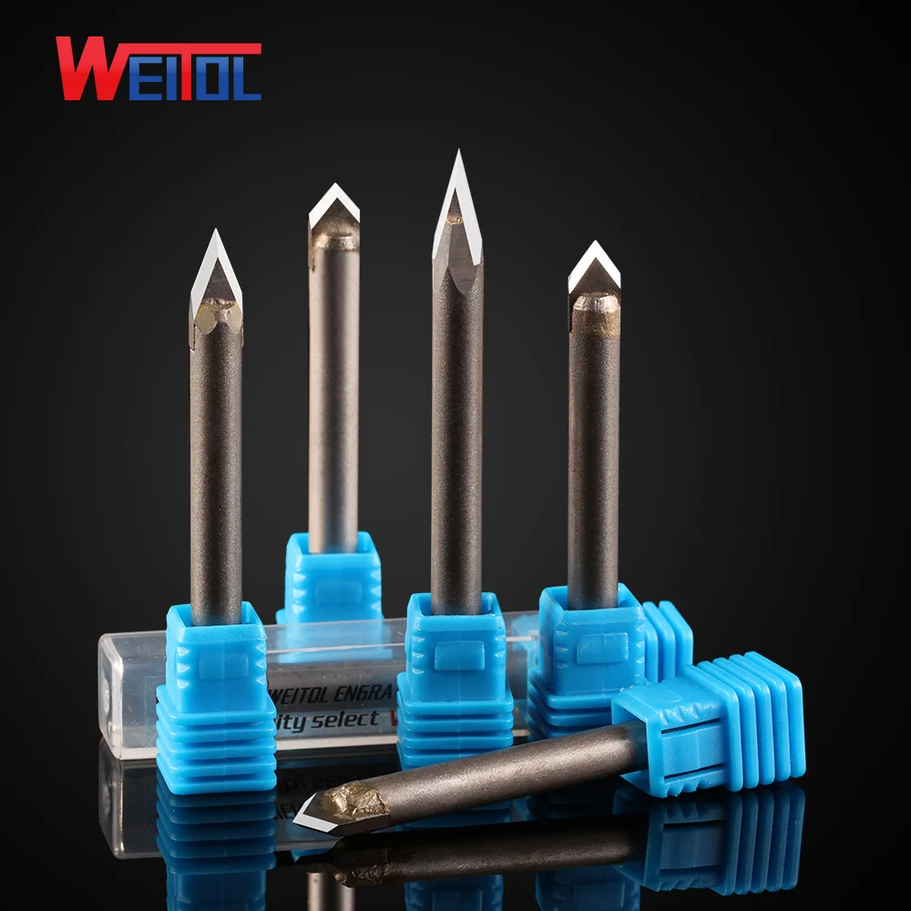 Weitol free shipping 6mm shank carbide alloy stone engraving bits CNC