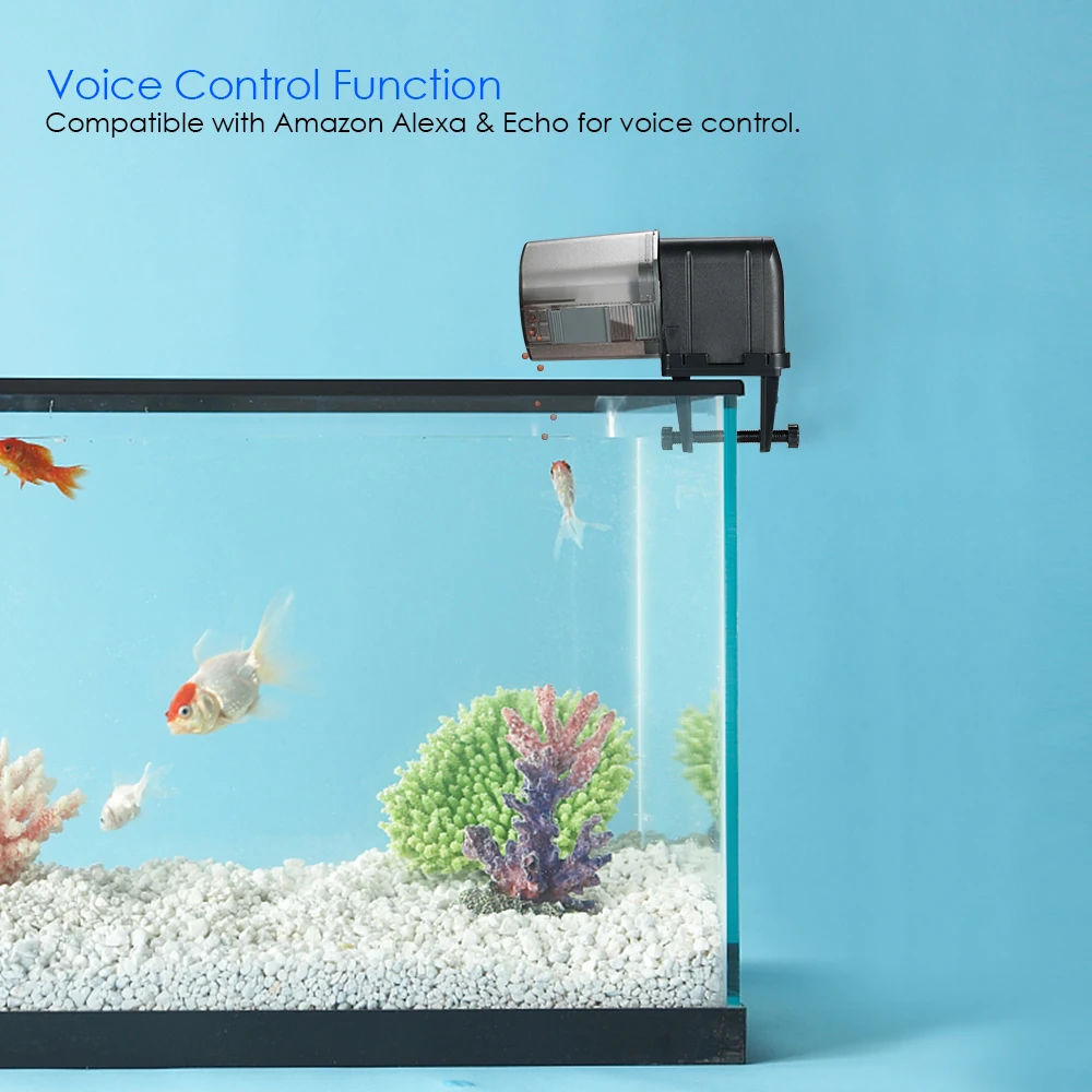 

App/Voice Control Fish Food Aquarium Compatible With Alexa Tank Feeding Timer Fish Food Dispenser Aquarium Automatic Fish Feeder