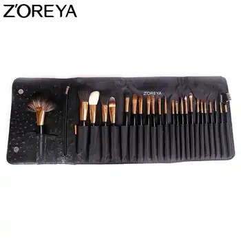 ZOREYA Brand Sable Hair 24pcs Makeup Brushes Set Professional As Make Up Tool For Beauty Woman Cosmetic Brush With Cosmetic Bag