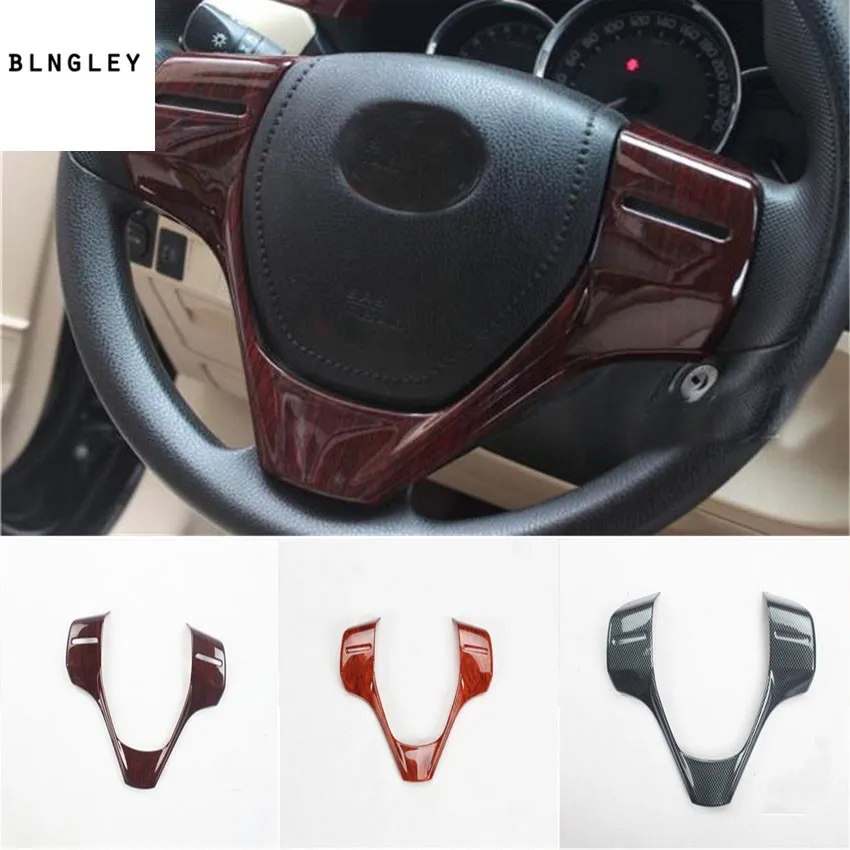 

1pc ABS carbon fiber grain or wooden grain steering wheel decoration cover for 2014-2017 Toyota corolla
