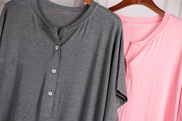 2018 New Fashion Women Nightgown dress for pregnant women Modal Summer Maternity Nursing Clothes short Sleeve maternity pajamas  (17)