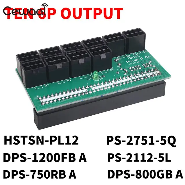 Best Offers Mainboard Server Conversion Board Converter Board Green +10 6P Cable Durable Board Practical 1600W Best Offers Mainboard Server Conversion Board Converter Board Green +10 6P Cable Durable Board Practical 1600W