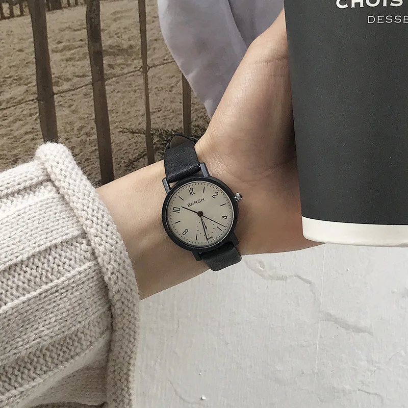 Простой дизайн влюбленных Кварцевые часы в стиле ретро наручные часы модные повседневные мужчины женщины пары часы с матовым винтажный кожанный ремешок