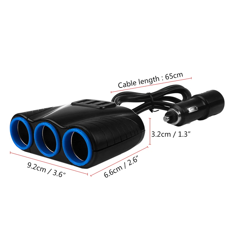 Разветвитель для смартфона 3 USB порта 1 А 12 24 В|cigarette lighter socket splitter|lighter socketcar cigarette |