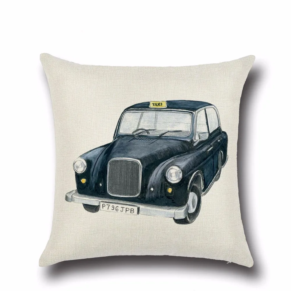 45*45cm square pillowcase Cartoon Car Print Pillow case Sofa Cushion Car Cushion without core pp37