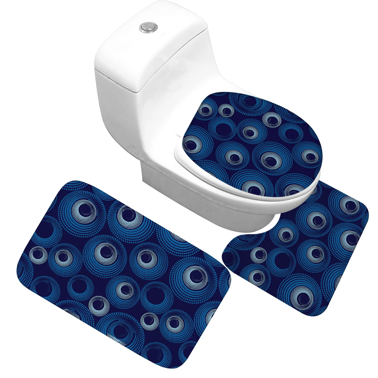 

Science Fiction Blue Bath Mat Toilet Cover Floor Mat Soft Flannel Non-slip Absorbent Bathroom Carpet Toilet Decoration