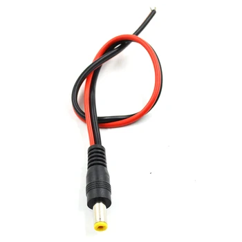 

5pcs 12V DC Power Cable Connector Plug Male Monitoring Power Cord Camera Power Supply Wiring Dc Male Red and Black Line