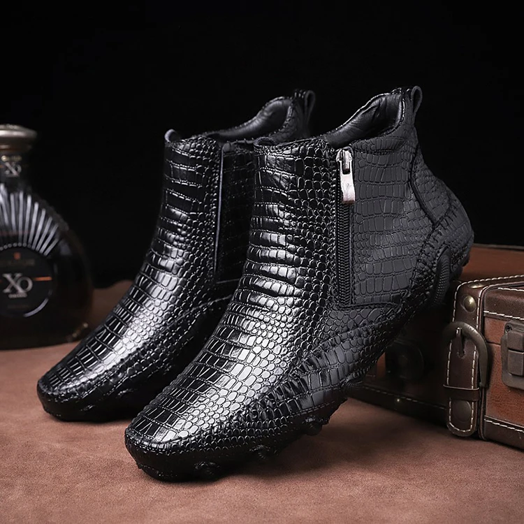 Mens Boots Winter New British Style Fashion Boot Shoes For Men Casual Boots Slip-On Design Ankle Boots