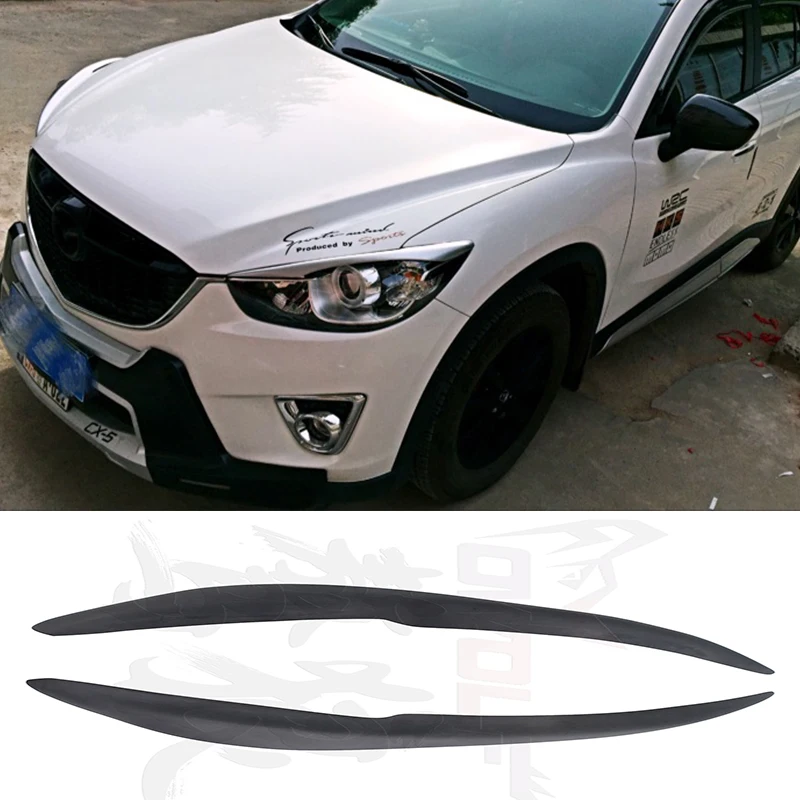 

CX-5 FRP Primer Car Headlight Eyelid Eyebrow Cover Trim Sticker for Mazda CX 5 2012-2016 Ducks-garden Style