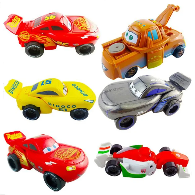 1 шт. disney Pixar Cars 2 3 Lightning McQueen экзотический детский гоночный автомобиль мальчик Рождественский подарок модель автомобиля деформированная игрушка яйцо подарок - Цвет: Random 1pc