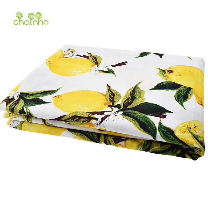 

New arrived Lemon printed Cotton Poplin Fabric Patchwork For Sewing Cloth Doll Sheet Skirt Dress Material Tissue Half Meter