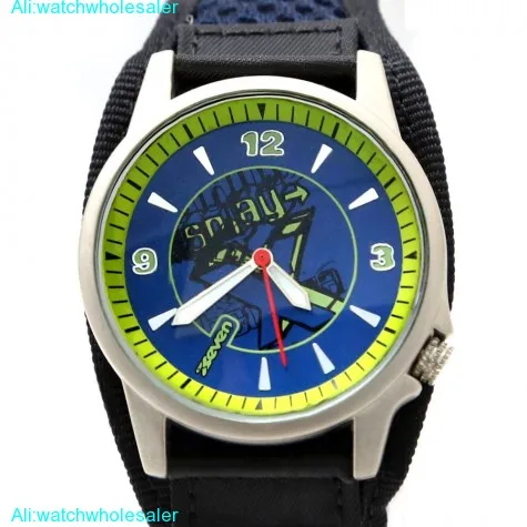 FW397B Blue Dial Black Band Round PNP Shiny Silver Watchcase Women Fashion Watch