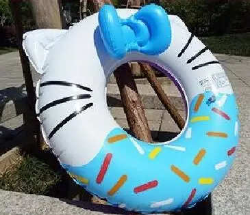 Плавательный бассейн надувной круг детский надувной плот летние игрушки Вода детский спасательный круг сладкое десертное пончик Подарочный насос - Цвет: 80