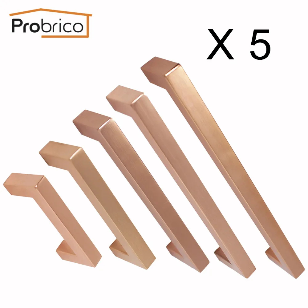 Probrico 5 قطع روز الذهب أثاث المطبخ مقابض للخزانة الفولاذ خزنة من الصلب التأثيرات وردة ذهبية الأجهزة ل درج مضمد Probrico 5 قطع روز الذهب أثاث المطبخ مقابض للخزانة الفولاذ خزنة من الصلب التأثيرات وردة ذهبية الأجهزة ل درج مضمد